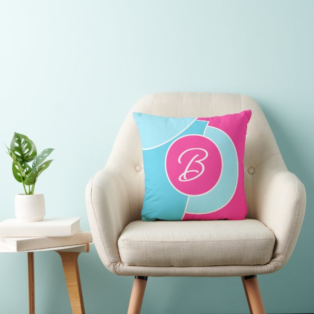 Bold Bright Fun Chic Abstract Circles Art Pattern Throw Pillow (Chair)