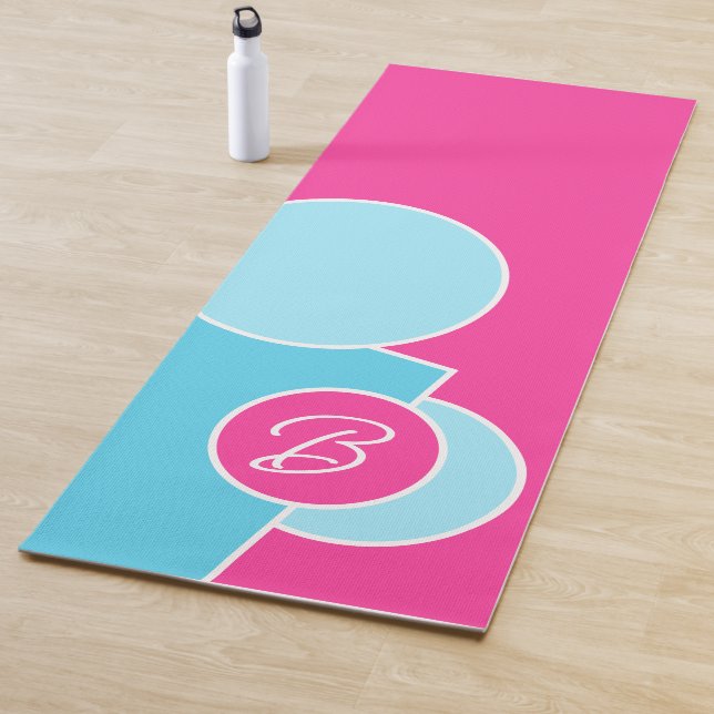 Bold Bright Fun Chic Abstract Circles Art Pattern Yoga Mat (In Situ)