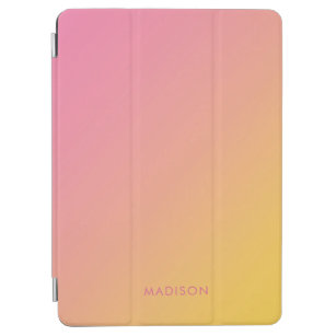 Bold Bright Girly Pink Yellow Gradient Ombré iPad Air Cover