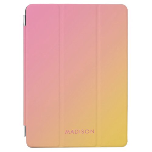 Bold Bright Girly Pink Yellow Gradient Ombr iPad Air Cover