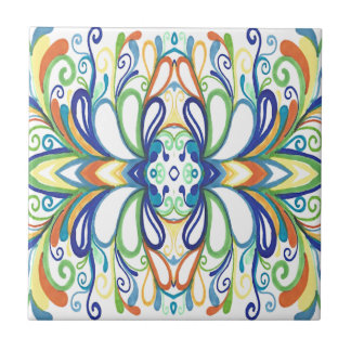 Bold, Bright Graffiti Doodle Tile