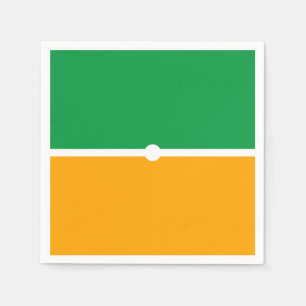 Bold Bright Green White Yellow Orange Color Block Napkins