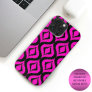 Bold Bright Hot Pink Black Ikat Ogee Art Pattern iPhone 15 Pro Max Case