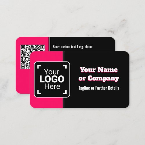 Bold Bright Hot Pink Black  White Own Brand Business Card