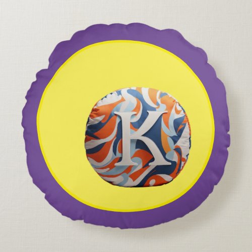 Bold  Bright KB  Round Pillow