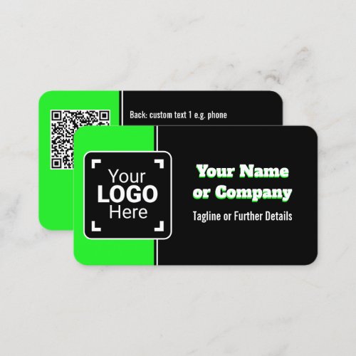 Bold Bright Lime Green Black  White Own Brand Business Card