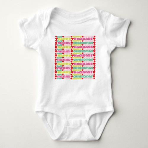 BOLD bright MERRY MODERN  christmas holiday Baby Bodysuit