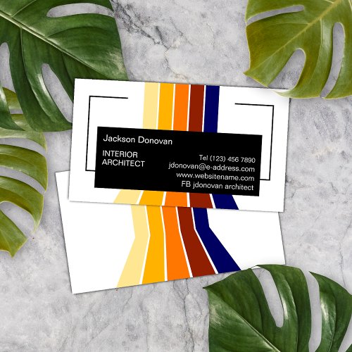 Bold Bright Midcentury Striped Stripes Art Pattern Business Card