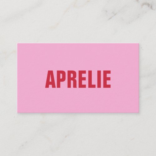 Bold Bright Modern Red Pink Creative Professional Business Card