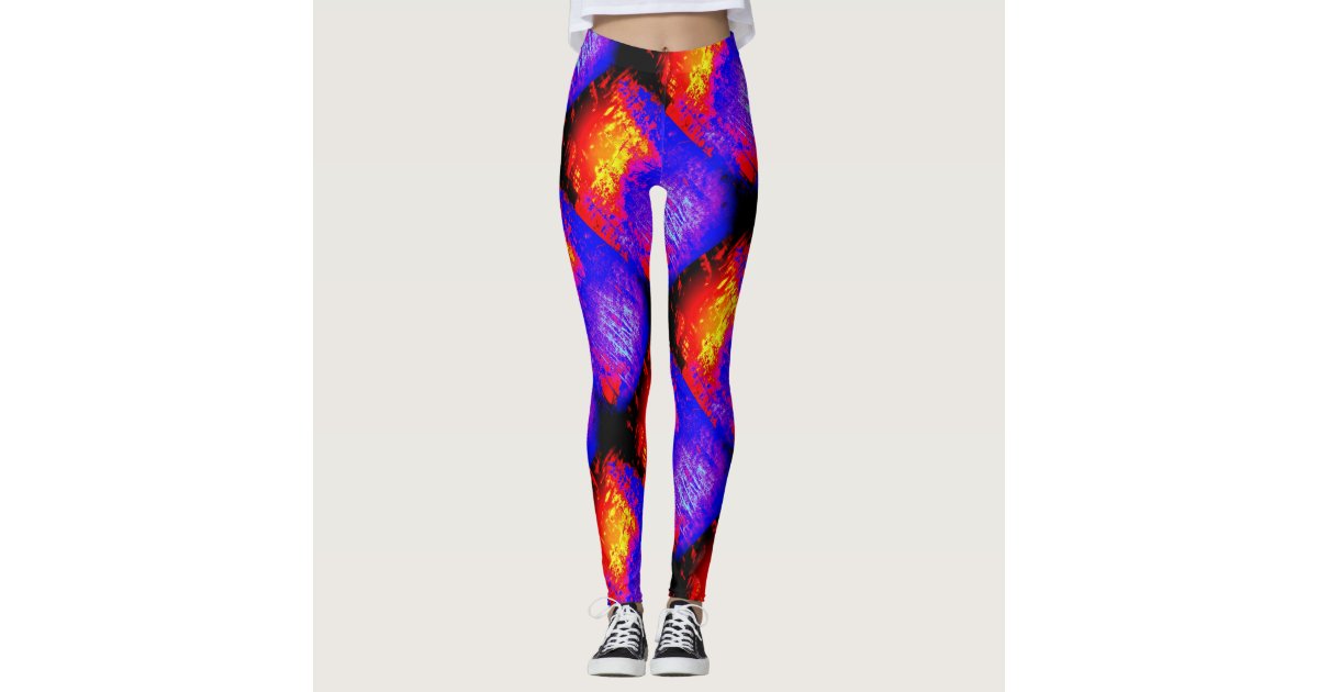 bold bright multi-colored leggings