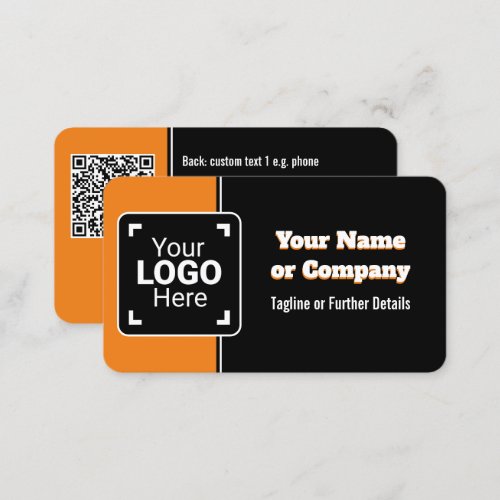 Bold Bright Orange Black  White Own Brand Business Card