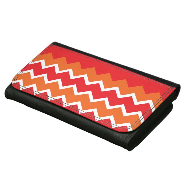 Bold Bright Orange Red Chevron Zigzag Pattern Wallet (Bottom)