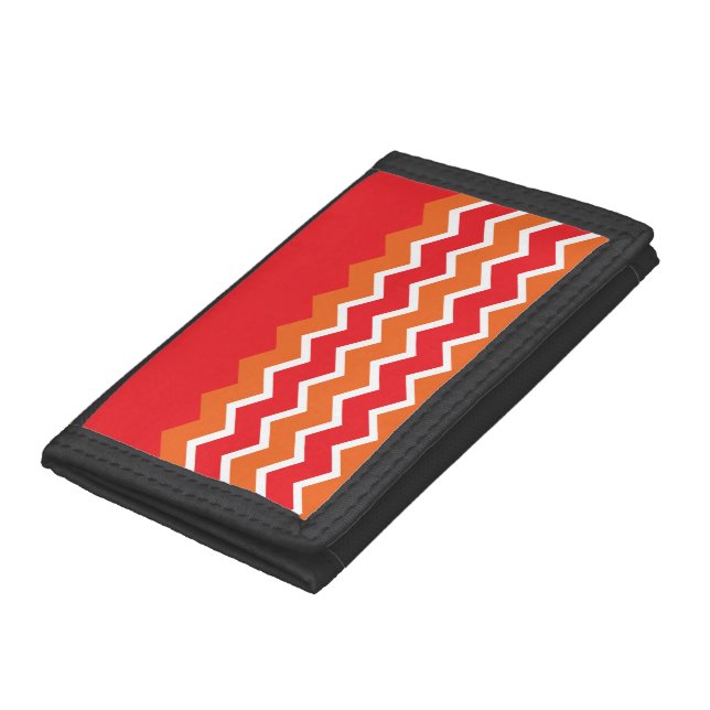 Bold Bright Orange Red Chevron Zigzag Pattern Wallet (Bottom)