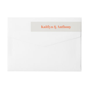 Bold & Bright Orange Wedding Wrap Around Label