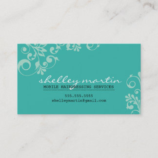 BOLD bright organic swirl pattern jade mint green Business Card