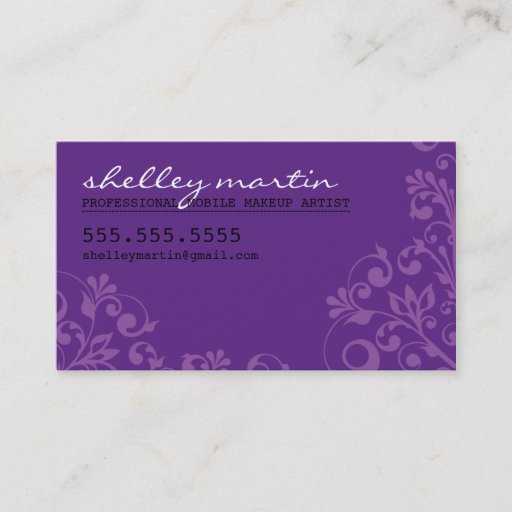 Customizable BOLD bright organic swirl pattern violet purple Business Card Templates