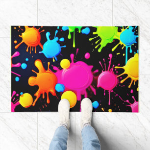 Bold & Bright Paint Splashes Doormat