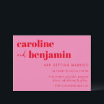 Bold Bright Pink and Red Chic Modern Wedding Invitation<br><div class="desc">Bold Bright Pink and Red Chic Modern Wedding Invitation</div>