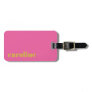 Bold Bright Pink and Yellow Modern Personalized  Luggage Tag