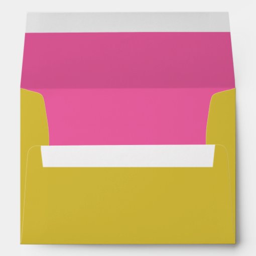 Bold Bright Pink and Yellow Typography Modern Envelope | Zazzle