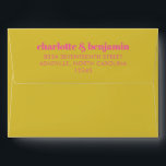 Bold Bright Pink and Yellow Typography Modern Envelope<br><div class="desc">Bold Bright Pink and Yellow Typography Modern Save the Date Matching Envelope</div>