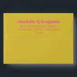 Bold Bright Pink and Yellow Typography Modern Envelope<br><div class="desc">Bold Bright Pink and Yellow Typography Modern Save the Date Matching Envelope</div>