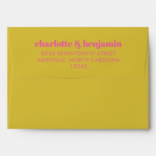 Bold Bright Pink and Yellow Typography Modern Envelope