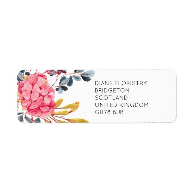 Bold Bright Pink Flowers Florist  Art Label (Front)