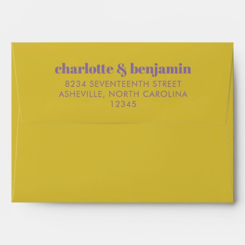 Bold Bright Purple and Yellow Typography Modern Sa Envelope