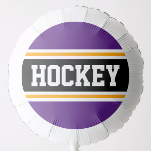 Bold Bright Purple Orange Black HOCKEY Stripes Balloon