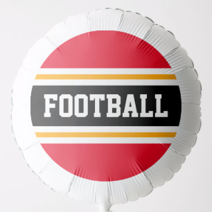 Bold Bright Red Orange Black FOOTBALL Stripes Balloon