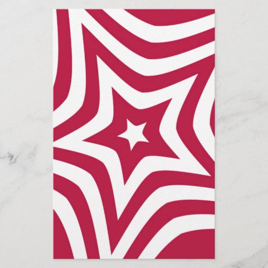 Bold & Bright Red & White Star in a Vector Pattern (Front)