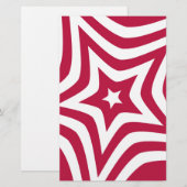 Bold & Bright Red & White Star in a Vector Pattern (Front/Back)