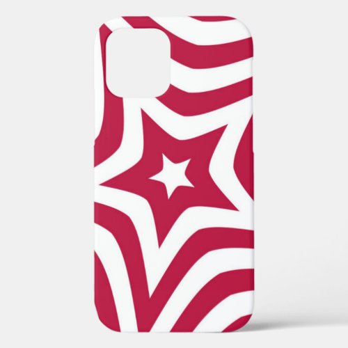 Bold  Bright Red  WhiteStar in a Vector Pattern iPhone 12 Pro Case