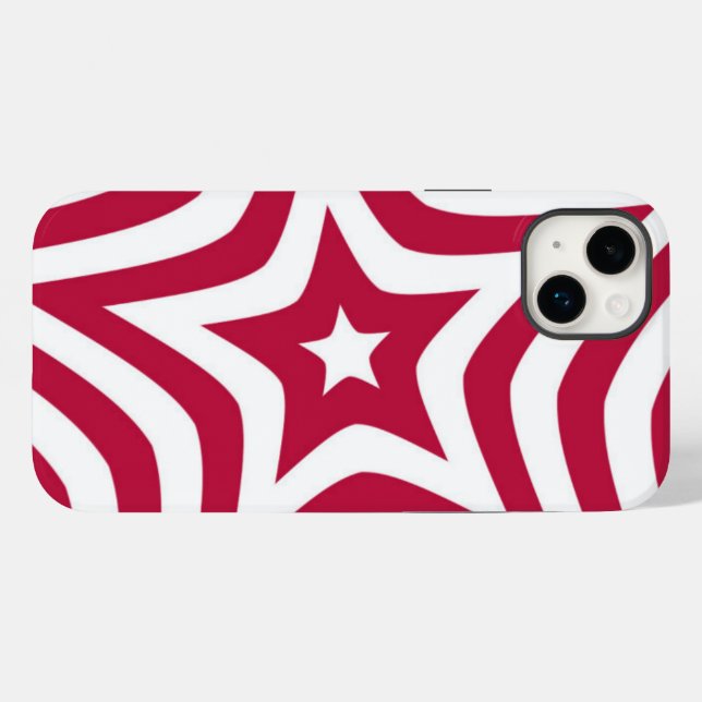Bold & Bright Red & White Star in a Vector Pattern Case-Mate iPhone Case (Back (Horizontal))