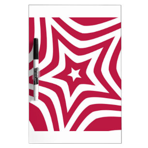 Bold & Bright Red & White Star in a Vector Pattern Dry Erase Board