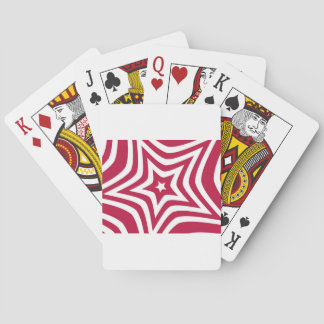 Bold & Bright Red & White Star in a Vector Pattern Poker Cards