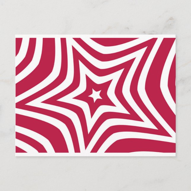 Bold & Bright Red & White Star in a Vector Pattern Postcard (Front)