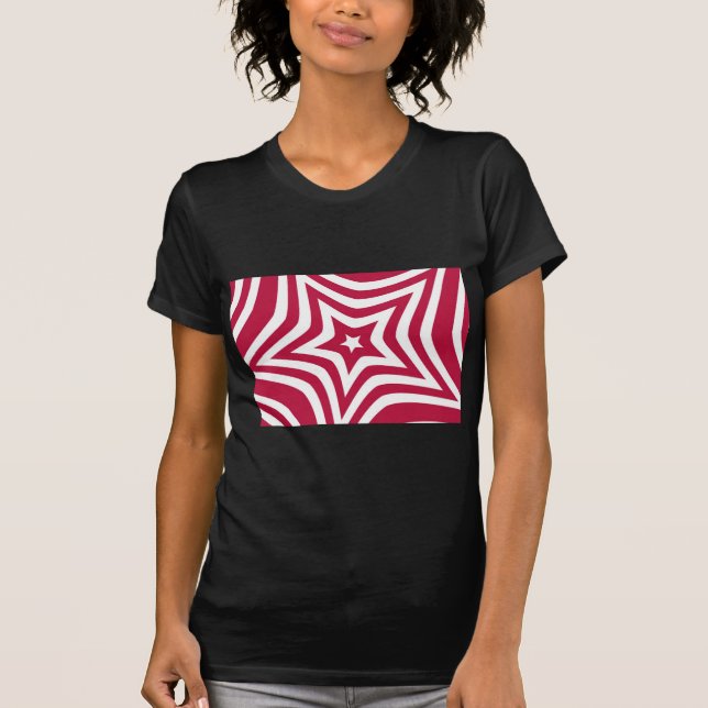 Bold & Bright Red & White Star in a Vector Pattern T-Shirt (Front)