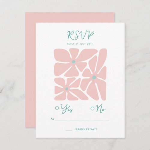 Bold Bright Retro Floral Wedding Response Card