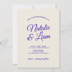 Bold Bright Retro Funky Unique Modern Wedding Invitation