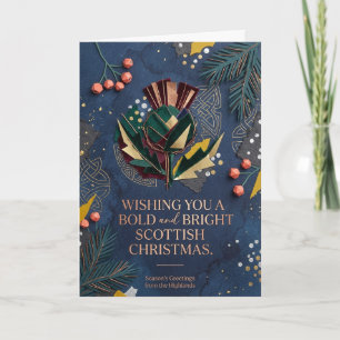 Bold Bright Scottish Thistle Christmas Card