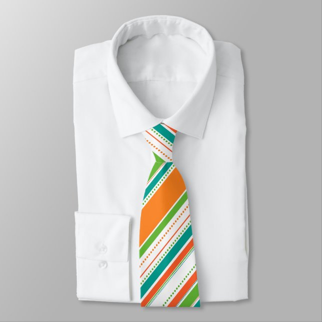Bold Bright Stripes and Dots Neck Tie (Tied)