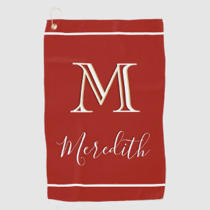Bold Bright with a Unique 3 Color Monogram I Name Golf Towel