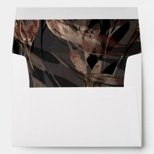 Bold Bronzy Floral Botanical Chic Wedding Envelope