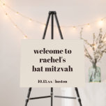 Bold Brown Cream Custom Cute Bat Mitzvah Welcome Foam Board<br><div class="desc">This Bat Mitzvah welcome sign in brown and cream features bold, modern typography on a soft neutral background for a warm, polished entrance display. Personalize the name, date, and location to reflect your celebration details. Perfect for greeting guests at the ceremony or reception, it coordinates easily with matching stationery and...</div>