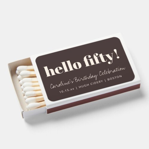 Bold Brown Cream Modern 50th Birthday Custom