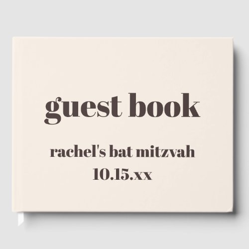 Bold Brown Cream Modern Custom Cute Bat Mitzvah