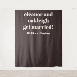 Bold Brown Modern Wedding Custom Photo Backdrop