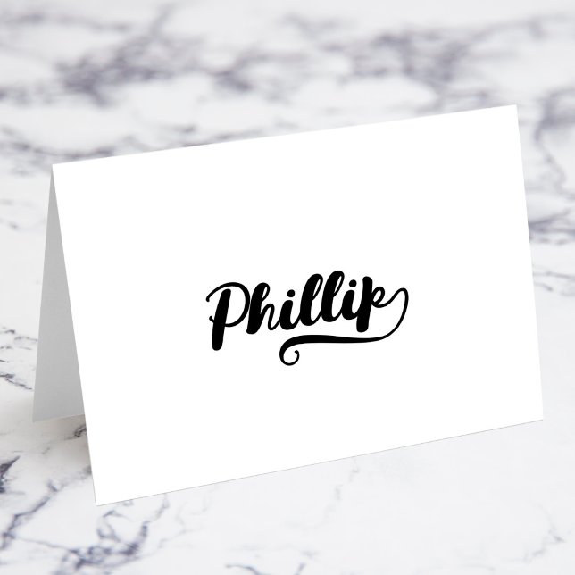 Bold Brush Script P Swash Name Place Cards (Bold Brush Script P Swash Name Place Cards)